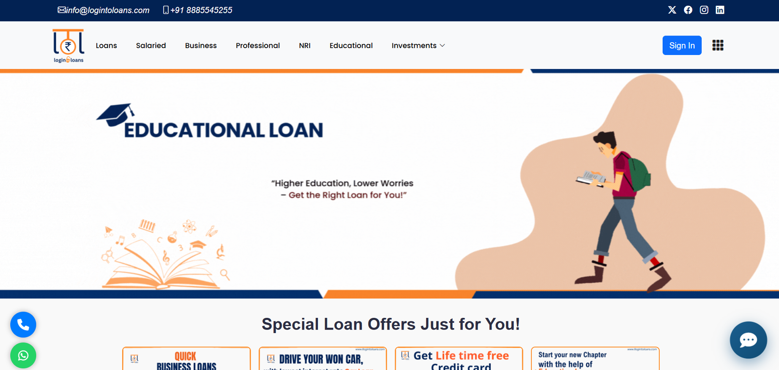 logintoloans — website preview